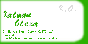 kalman olexa business card